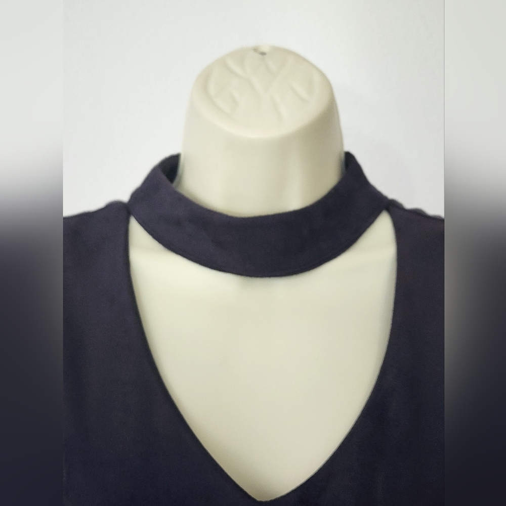 Wishlist Dress Soft Faux Suede Choker Shift Black Size M - Picture 3 of 13